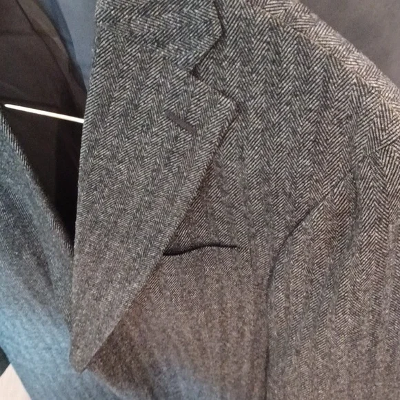 NWT HART SCHAFFNER MARX MENS Black Herringbone Style Sport Coat Blazer 44L